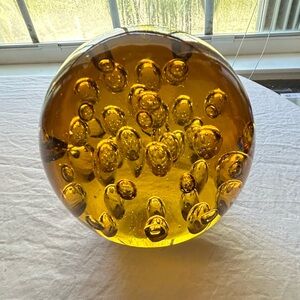 Amber Glass Paperweight